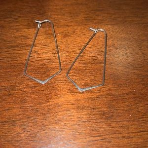 Trendy silver funky shape lightweight earrings